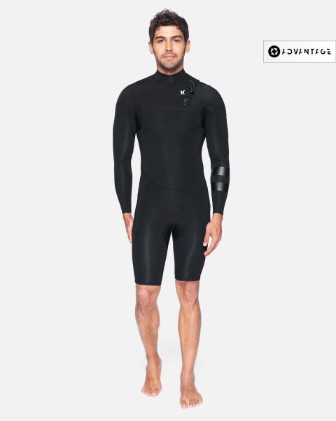 Hurley Advantage Plus 2/2Mm Long Sleeve Springsuit Men Black Wetsuits Free