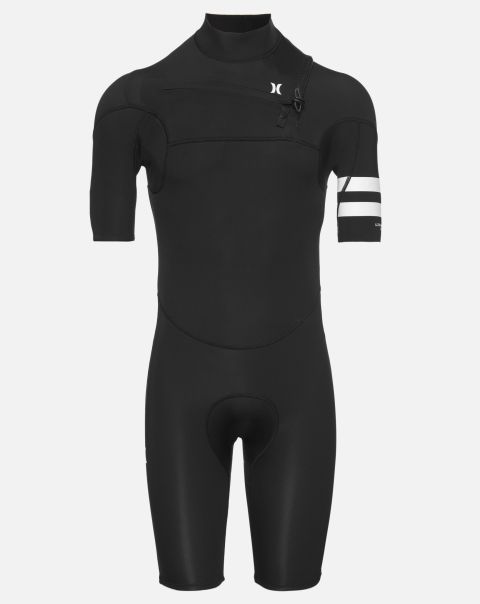 Men Plush Mens Advantage 2/2Mm Short Sleeve Springsuit Black Hurley Wetsuits