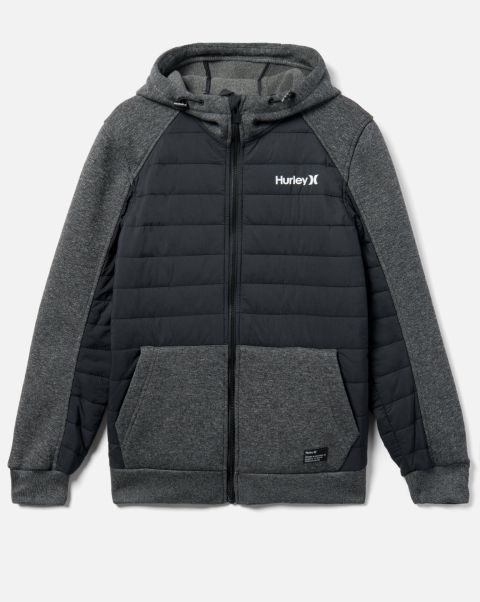 Sleek Jackets & Outerwear Monitor Hooded Hybrid Jacket Black Men Hurley