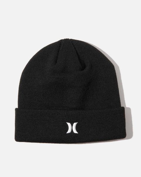 Men Icon Cuff Beanie Hurley Must-Go Prices Black Hats & Accesories
