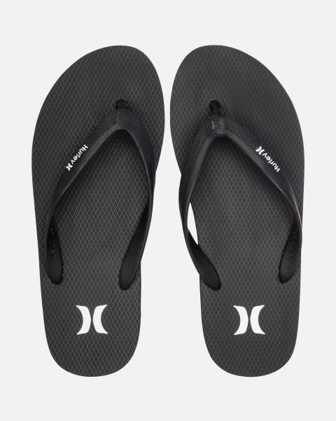 Black Trusted Hurley Men Icon Solid Sandals Hats & Accesories