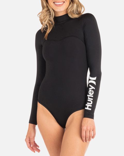 Black One And Only Back Zip Long Sleeve Surfsuit Swim Hurley Unique Women