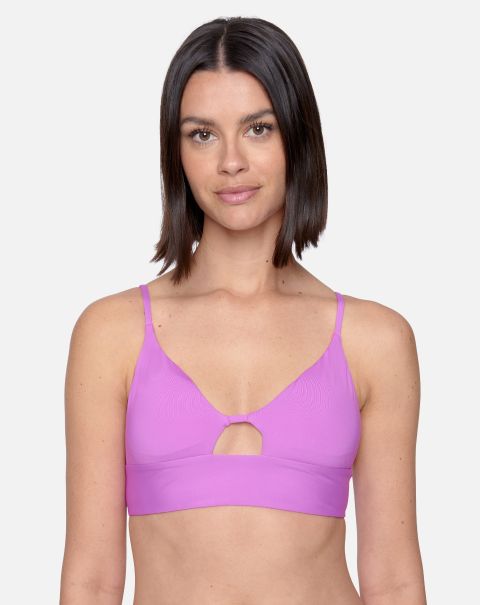Hurley Solid Reversible Bralette Violet/Electric Pink Reliable Women Swim