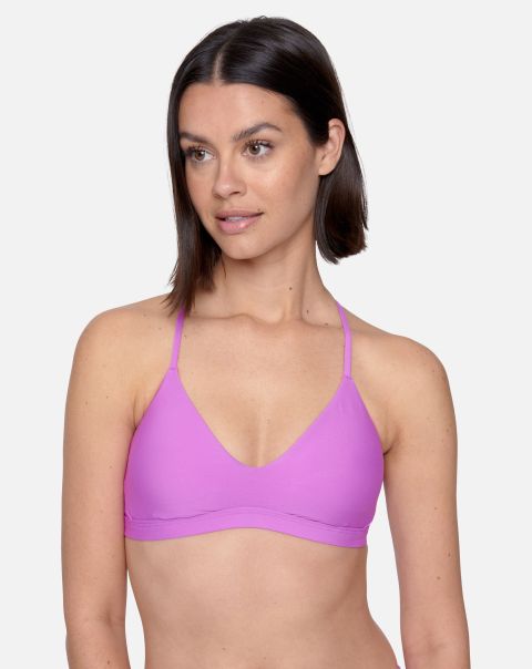Swim Women Reliable Solid Adjustable Bikini Top Violet Hurley
