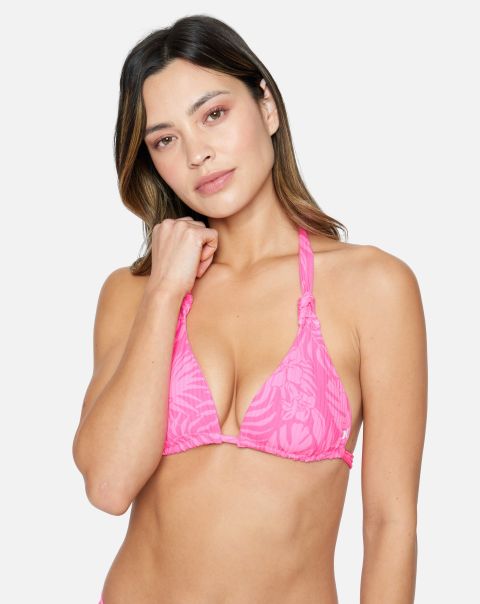 Jungle Walk Knotted Soft Tie Tri Pink Punch Women Trusted Swim Hurley