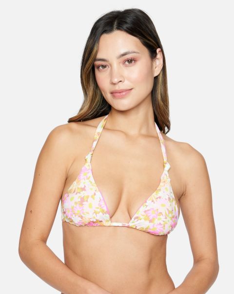 Beach Bloom Reversible Soft Tie Tri Top Personalized Swim Rosebud/Pink Punch Women Hurley