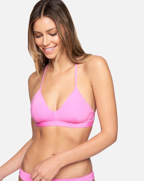 Pink Posey Women Efficient Hurley Swim Solid Adjustable Bikini Top