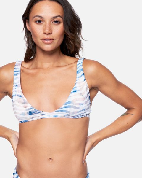 Hurley Multi Zebra Cheap Swim Zebra Color Wash Wrap Bikini Top Women