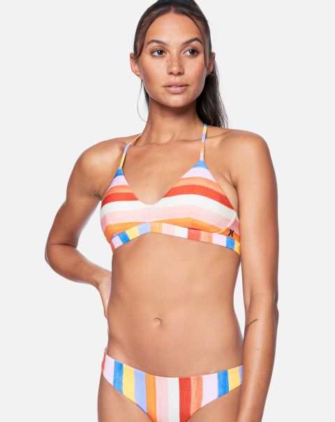 Hurley Retro Stripe Adjustable Bikini Top Swim Women Multi Retro Stripe Wholesome
