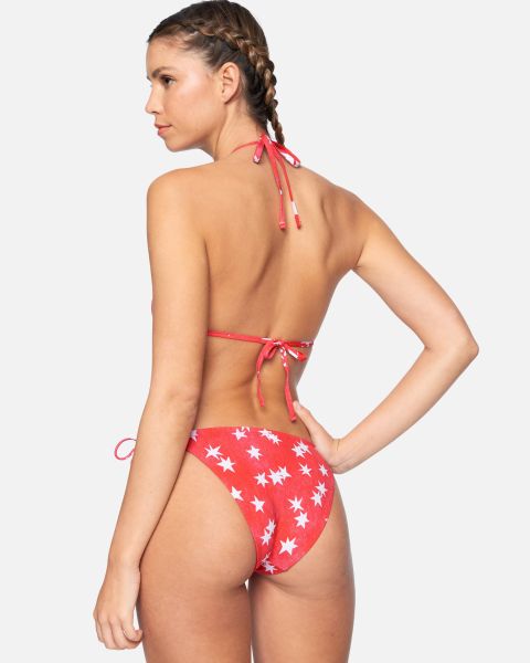 Swim Women Red Pepper Multi Clearance Star Spangled Reversible Slider Tie Side Cheeky Bikini Bottom Hurley