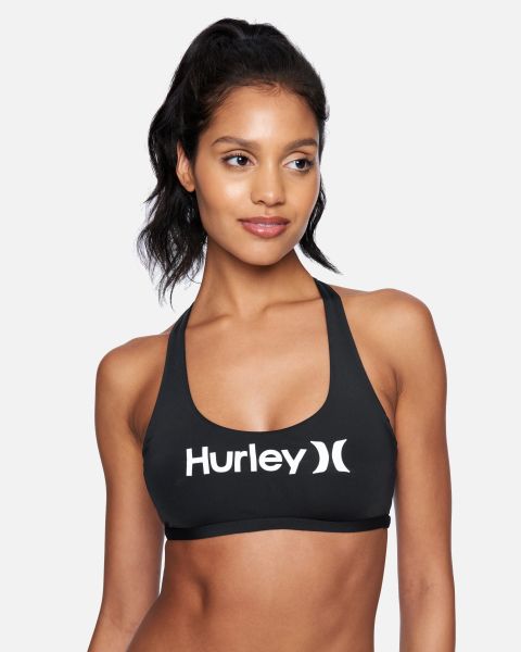 Women One And Only Solid Scoop Bikini Top Hurley Personalized Black Swim