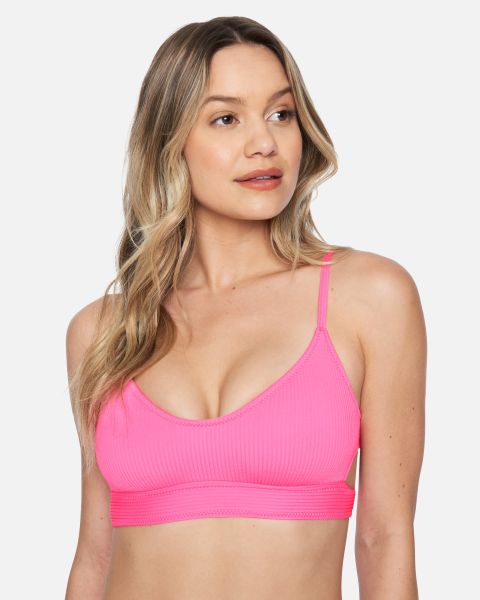 Women Texture Beach Bralette Bikini Top Pink Guava Charming Hurley Swim