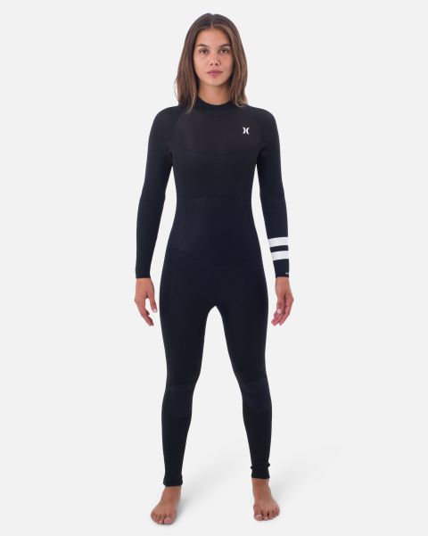 Women Hurley Wetsuits Black Womens Advantage 4/3Mm Back Zip Fullsuit Cutting-Edge