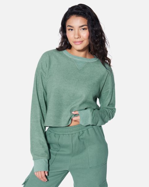 Tops & T-Shirts Women Gray Green Hurley Discount Extravaganza Essential All Time Favorite Long Sleeve Top