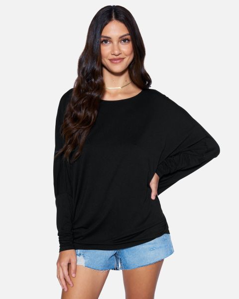 Tops & T-Shirts Women Black Hurley Essential Off Shoulder Top Fire Sale