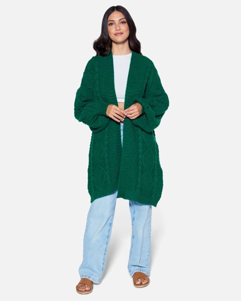 Tops & T-Shirts Essential Olivia Oversized Cardigan Hurley Forest Green Women Luxurious