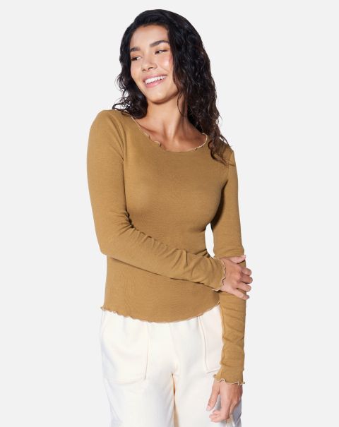 Essential Everyday Long Sleeve Top Hurley Pale Brown Tops & T-Shirts Fresh Women