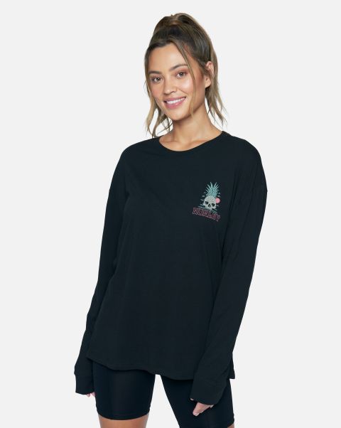 Bad Apples Grace Oversized Long Sleeve Tee Discover Tops & T-Shirts Caviar Hurley Women