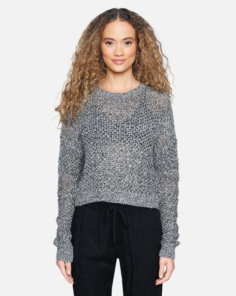Tops & T-Shirts Twisted Open Knit Sweater Women Caviar/Marshmallow Hurley Comfortable