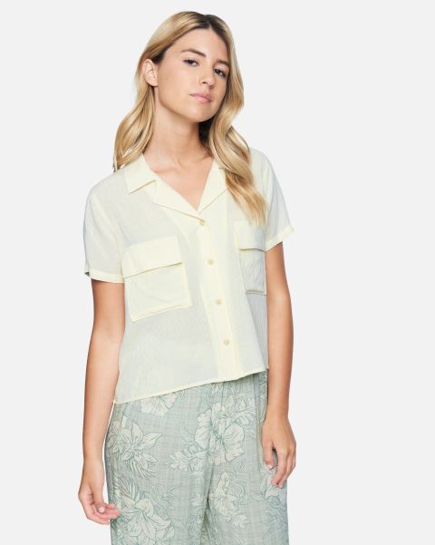Tops & T-Shirts Hurley Women Streamline Flap Pocket Button Down Seedpearl
