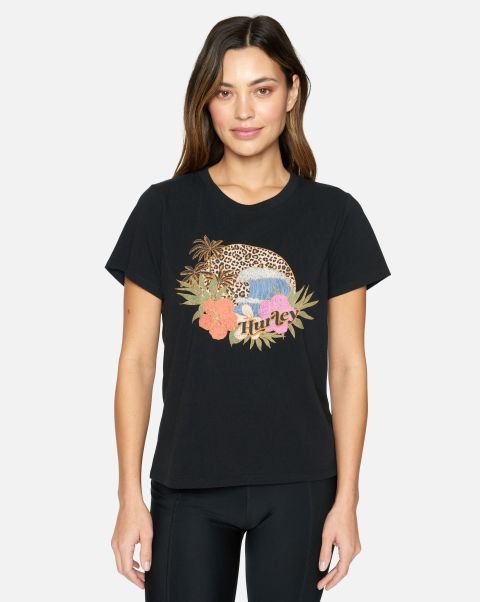 Hurley Leopard Classic Tee Tops & T-Shirts Black Must-Go Prices Women