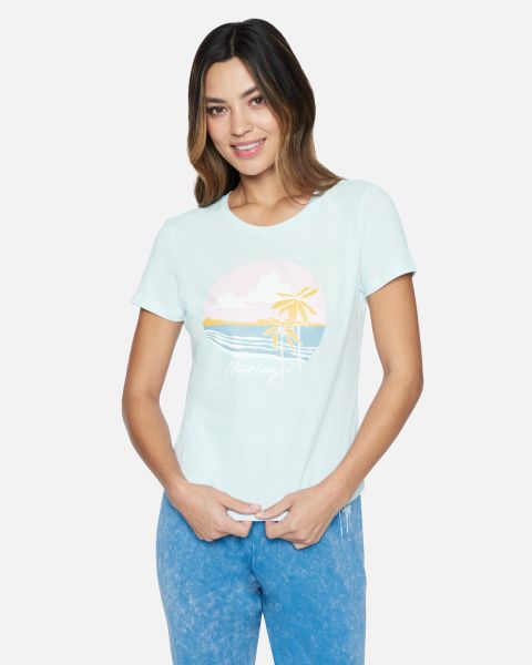 Hurley Natural Shoreline Perfect Crew Tee Women Tops & T-Shirts Plein Air
