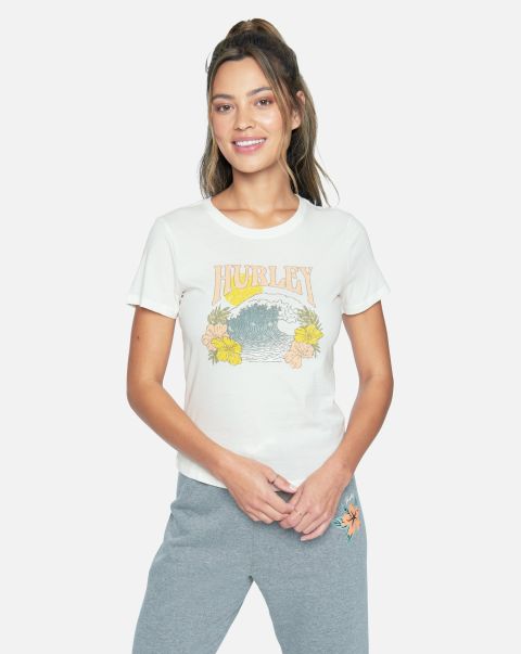 Women Tops & T-Shirts Early Perfect Crew Tee Marshmallow Maximize Hurley