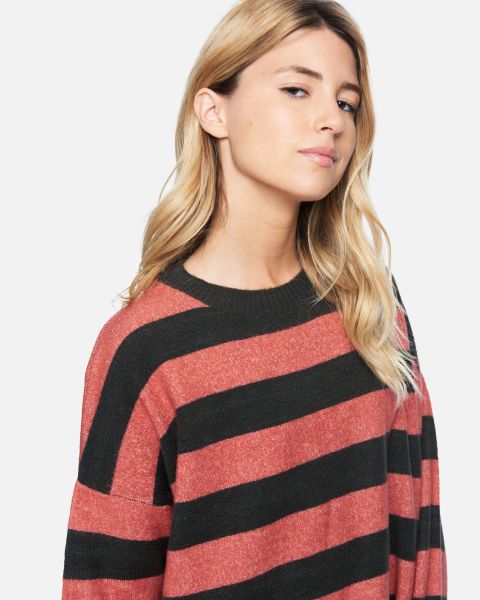 Faded Rose Large Stripe Tops & T-Shirts Drop Shoulders Sweater Robust Women Hurley