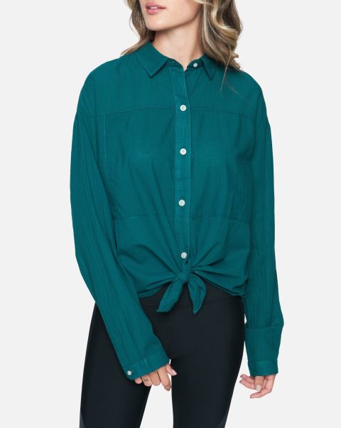 Women Wilson Shadow Dolman Tops & T-Shirts Intuitive Hurley Midnight Turq