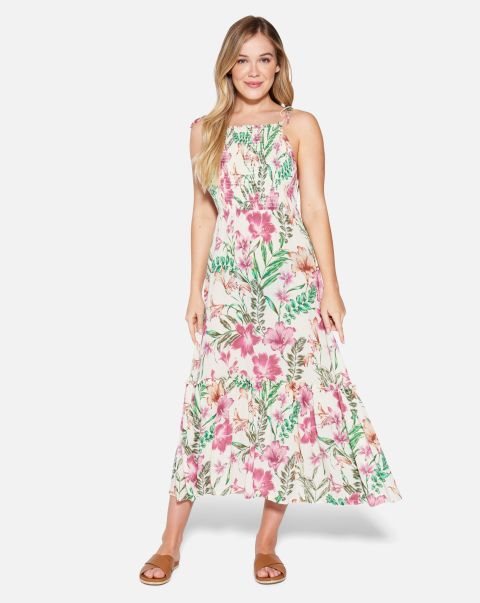 Botanic Wonder Midi Dress Hurley Cream Bargain Dresses & Rompers Women
