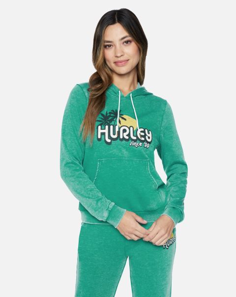 Harper Burnout Perfect Fleece Hoodie Hoodies & Fleece Antique Green Hurley Knockdown Women