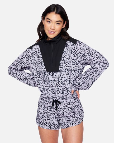 Women Geo Dot/Caviar Maximize Hoodies & Fleece Kat Printed Windbreaker Jacket Hurley