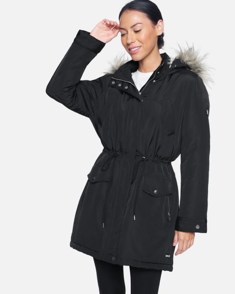 Hoodies & Fleece Economical Black Women Hurley Long Hooded Puffer Jacket