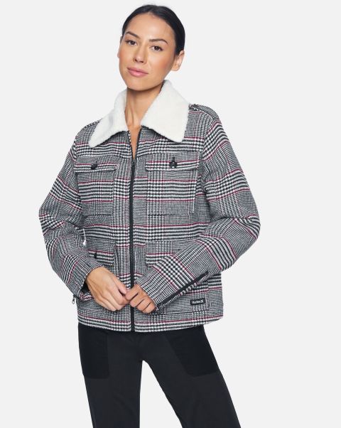 Plaid Hurley Hoodies & Fleece Plaid Jacket With Sherpa Collar Women Robust
