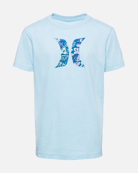 Unique Tshirts Boys' Icon Fill Tee Kids Hurley Chambray Blue Heather