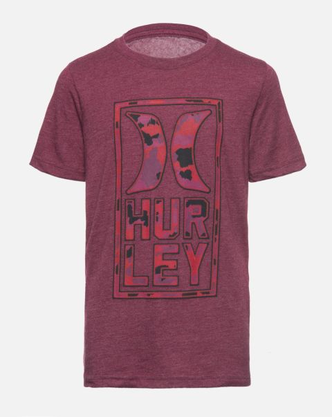 Stack Graphic Short Sleeve T-Shirt Tshirts Kids Dark Beetroot Heather Hurley Trusted