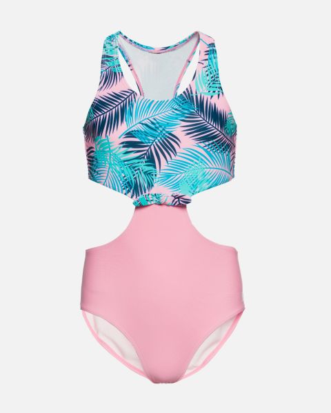 Kids Hurley Trending Pink Swimwear Girls' Tie Front Monokini Swimsuit