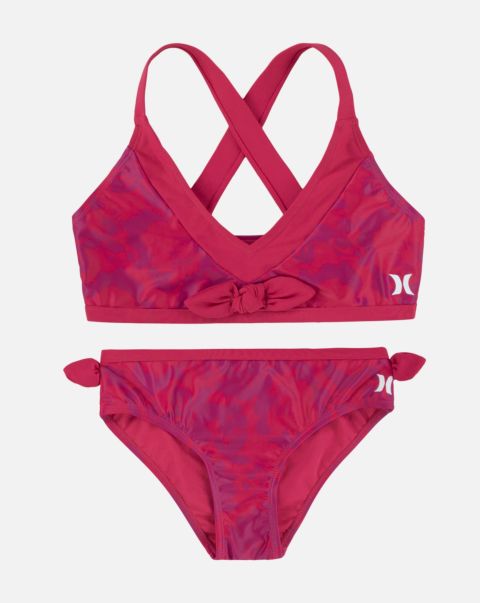 Girls' Blocked Tie Front Bikini Set Fresh Swimwear Hurley Candy Pop Kids