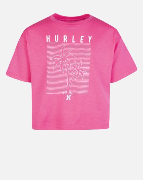 Girls' Graphic Boxy T-Shirt Hyper Pink Hurley Tshirts Kids Closeout