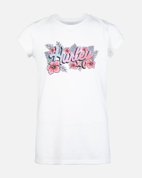 Hurley Kids Tshirts Spacious White Girls' Floral Classic T-Shirt