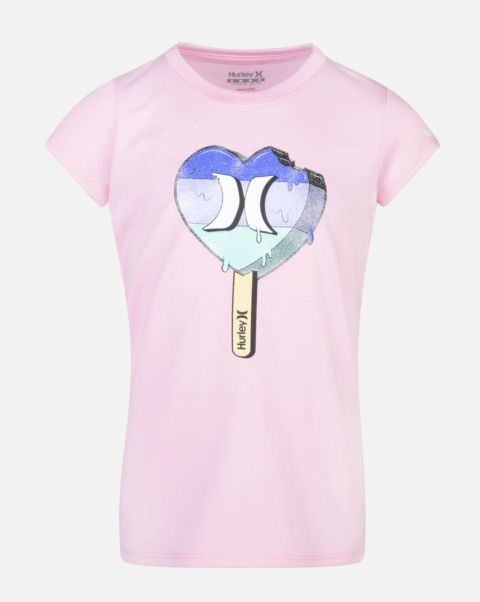Kids Tshirts Girls' Love At First Bite T-Shirt Pink Manifest Hurley